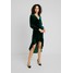 Missguided BUTTON UP HIGH LOW DRESS Sukienka letnia emerald M0Q21C1EY