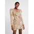 Nly by Nelly PUFFY POWER SEQUIN DRESS Sukienka koktajlowa gold NEG21C06Q
