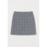 H&M Krótka spódnica dżersejowa 0681373001 Jasnoniebieski/Czarna krata