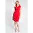 Quiosque Czerwona drapowana sukienka bez rękawów 4IX024802