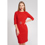 Quiosque Czerwona taliowana sukienka z ozdobną klamrą 4IO011601