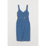 H&M Dżinsowa sukienka na szelkach 0747346001 Niebieski denim