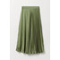 H&M Plisowana spódnica z satyny 0738590006 Jasna zieleń khaki