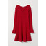 H&M Brokatowa sukienka 0716662002 Czerwony