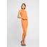 Missguided JORDAN LIPSCOMBE HIGH NECK RIB SLEEVLESS MIDAXI DRESS Sukienka z dżerseju orange M0Q21C1F9