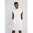 Pinko SAVARIN ABITO WASHED SIMILPELL Sukienka koszulowa bianco P6921C06D