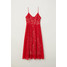 H&M Koronkowa sukienka 0608007017 Jaskrawoczerwony