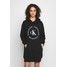 Calvin Klein Jeans ROUND LOGO HOODED DRESS Sukienka letnia black C1821C05B