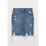 H&M Spódnica dżinsowa 0554640001 Niebieski denim/Trashed