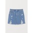 H&M Spódnica dżinsowa 0691855001 Jasnoniebieski denim/Trashed
