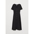 H&M Sukienka z dekoltem w serek 0730365004 Czarny