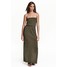 H&M Długa sukienka 0220094007 Ciemna zieleń khaki