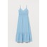 H&M Długa sukienka z koronką 0752486001 Jasnoniebieski