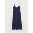H&M Długa sukienka z koronką 0752486001 Ciemnoniebieski