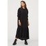 H&M Długa sukienka z diagonalu 0859152001 Czarny