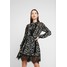 Missguided DETAIL FLORAL TIE NECK DRESS Sukienka letnia black M0Q21C1G6