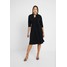Dorothy Perkins Curve PLEAT NECK 3/4 SLEEVE DRESS Sukienka z dżerseju black DP621C0D3