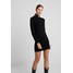 Calvin Klein Jeans NECK LOGO FITTED DRESS Sukienka etui black C1821C04R