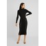 Missguided Tall HIGH NECK EYELET MIDAXI DRESS Sukienka z dżerseju black MIG21C05C