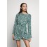 Missguided Petite BUTTON RUCHED SIDE DRESS FLORAL Sukienka letnia green M0V21C0AE