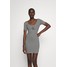 Calvin Klein Jeans MONOGRAM STRIPE BALLET DRESS Sukienka z dżerseju bright white/black C1821C053