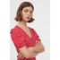 H&M Krótka sukienka wiskozowa 0862937008 Czerwony/Kwiaty