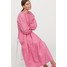 H&M Sukienka z baloniastym rękawem 0855210001 Różowy