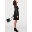 H&M Koronkowa sukienka w serek 0877109001 Czarny