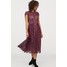 H&M Koronkowa sukienka do łydki 0732429004 Śliwkowofioletowy