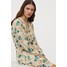 H&M Sukienka z dżersejowej krepy 0841173002 Naturalna biel/Kwiaty