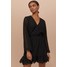 H&M Sukienka z szyfonu plumeti 0701509002 Czarny