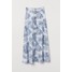 H&M Spódnica z guzikami 0764416002 Biały/Niebieski wzór
