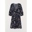 H&M Dżersejowa sukienka w serek 0744705004 Ciemnoniebieski/Paisley
