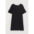 H&M Sukienka z falistym brzegiem 0758578001 Czarny