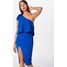 Missguided Sukienka koktajlowa 'Blue Crepe One Shoulder Bow Sleeve Midi Dress' MGD0021001000007