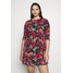 CAPSULE by Simply Be DIPPED HEM SWING DRESS Sukienka z dżerseju pink floral CAS21C018