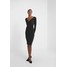 Lauren Ralph Lauren METALLIC PONTE DRESS Sukienka koktajlowa black/silver L4221C0XS
