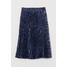 H&M Plisowana spódnica 0851400009 Czarny/Niebieskie kropki