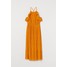 H&M Kreszowana sukienka 0782742003 Pomarańczowy