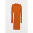 H&M Dzianinowa sukienka bodycon 0804110001 Pomarańczowy