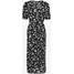Dorothy Perkins FLORAL RUCHED SIDE MIDI DRESS Sukienka letnia black DP521C2DD