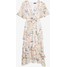 Wallis WATERCOLOUR LEAF TIERED DRESS Sukienka letnia ivory WL521C0TL