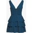 WAL G PETITE PETITE V NECK DOUBLE DRILL DRESS Sukienka letnia teal blue WAD21C017