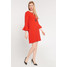 Quiosque Czerwona gładka sukienka z bufiastymi rękawami 4JB003601