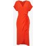 Monki ENLIE WRAP DRESS Sukienka letnia red MOQ21C07A