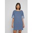 Benetton DRESS Sukienka z dżerseju blue/white 4BE21C0AZ