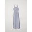 H&M Długa sukienka 0212629023 Biały/Niebieskie paski