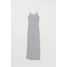 H&M Długa sukienka 0212629049 Biały/Ciemnoniebieskie paski