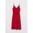 H&M Sukienka z krepy 0739819001 Czerwony