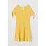 H&M Sukienka z dekoltem w serek 0714803008 Żółty